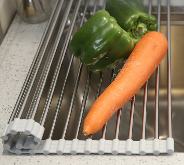Foldable Stainless Steel Sink Drying Rack for Modern Kitchens