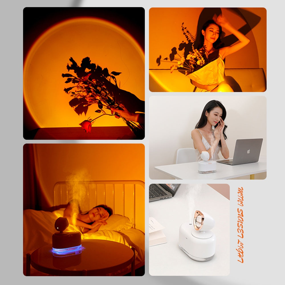 Sunset Glow Humidifier Lamp for Cozy Ambient Atmosphere