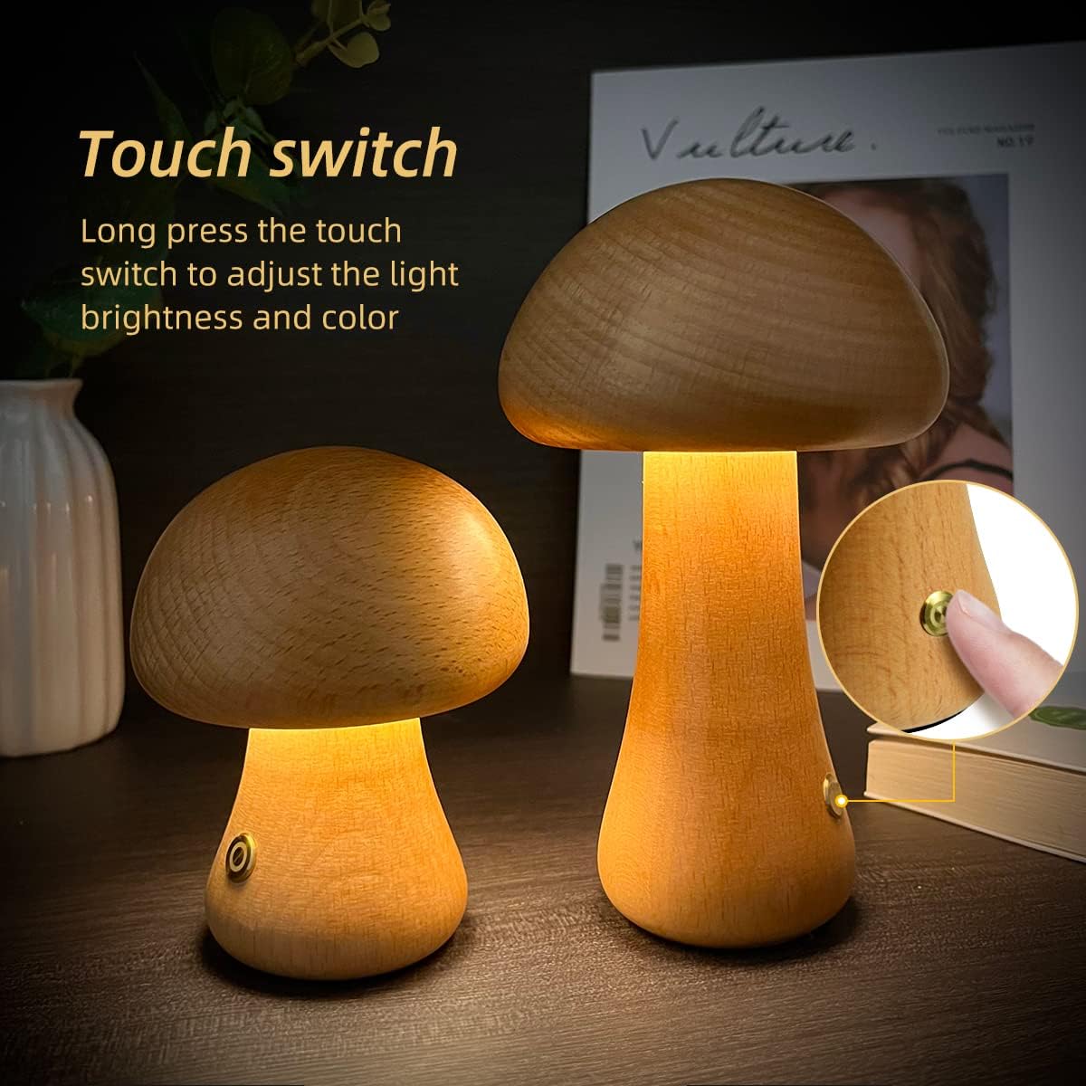 Nordic Mushroom LED Night Lamp for Cozy Bedroom Decor