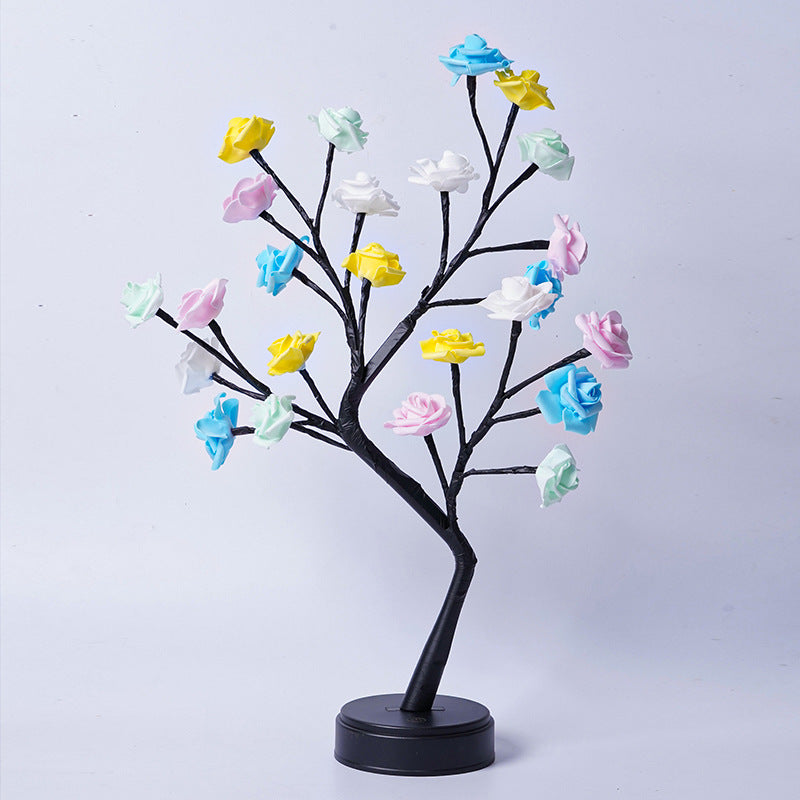 Rose Tree Fairy Light Lamp for Romantic Cozy Interiors