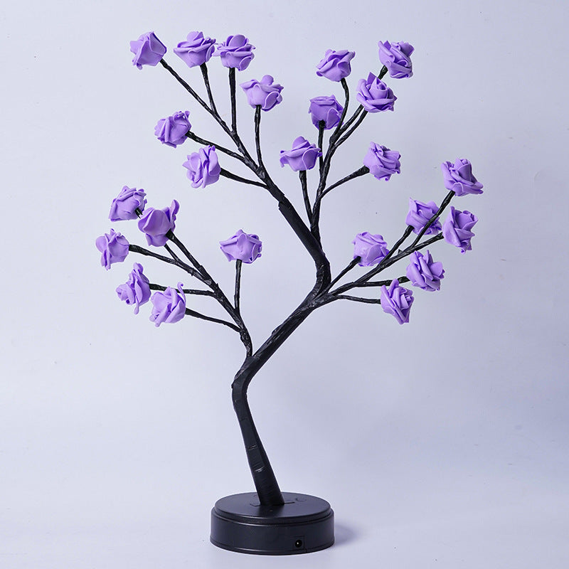 Rose Tree Fairy Light Lamp for Romantic Cozy Interiors