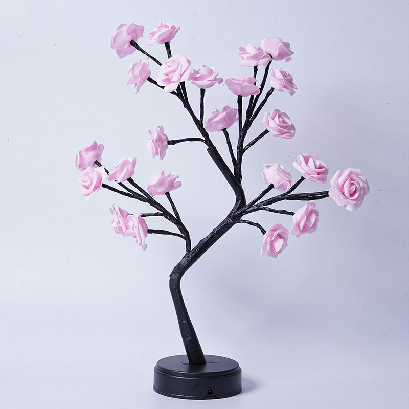 Rose Tree Fairy Light Lamp for Romantic Cozy Interiors