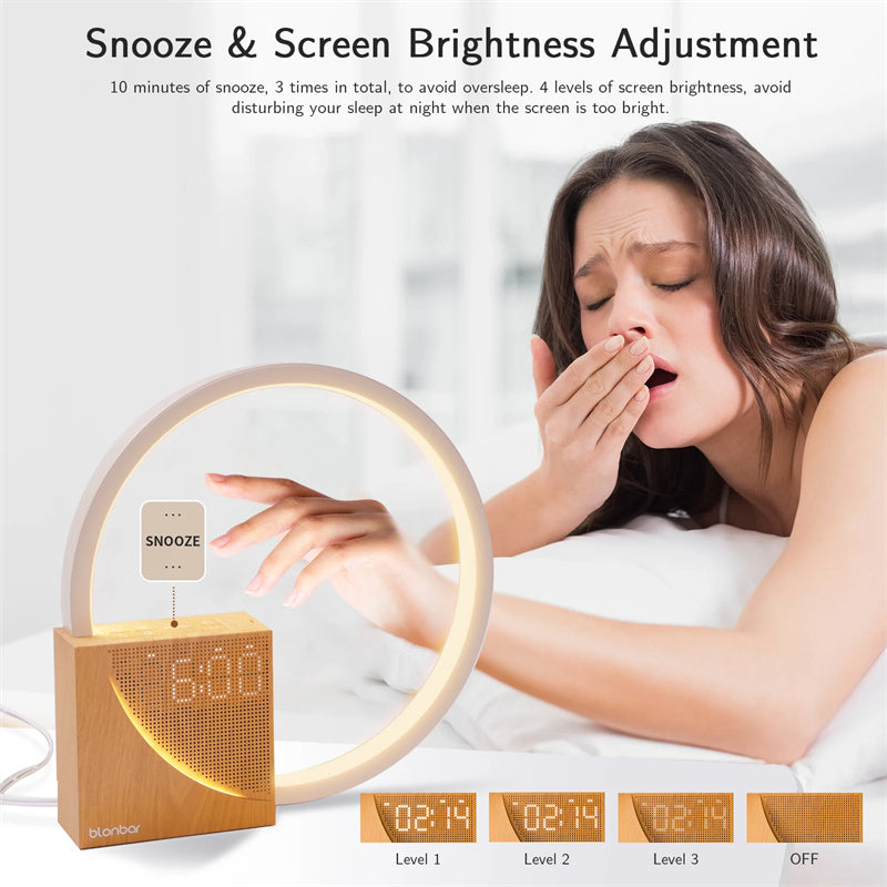 Nordic Touch Bedside Lamp with Ambient Lighting & Natural Sounds