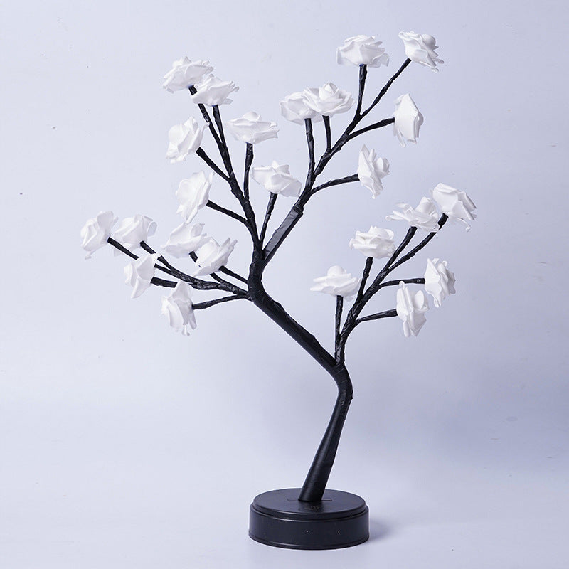 Rose Tree Fairy Light Lamp for Romantic Cozy Interiors