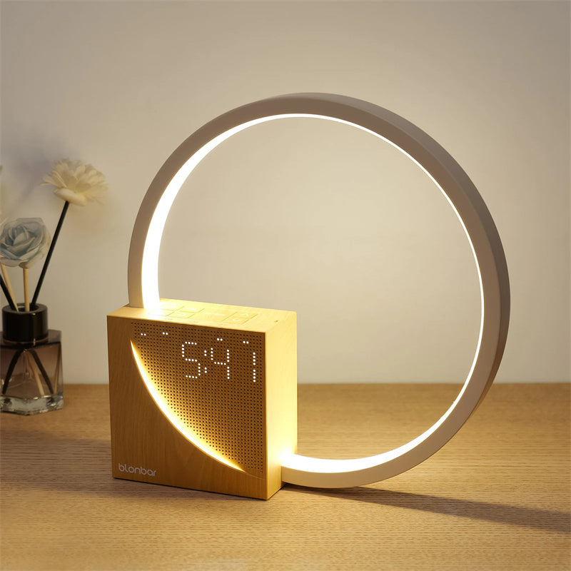 Nordic Touch Bedside Lamp with Ambient Lighting & Natural Sounds