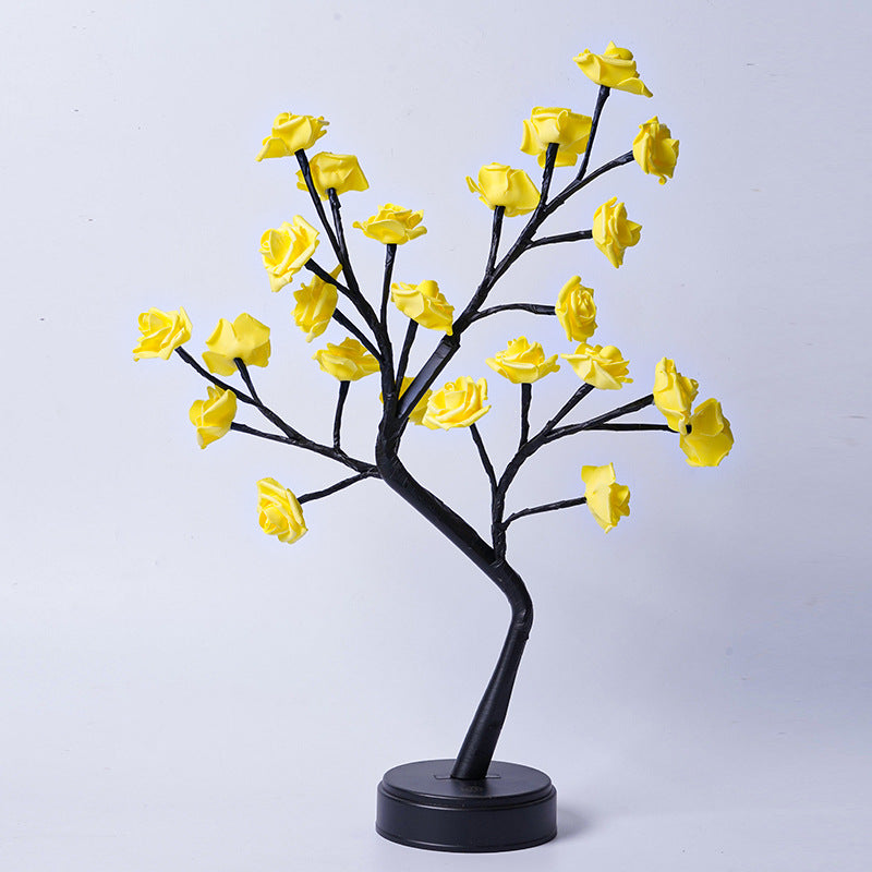 Rose Tree Fairy Light Lamp for Romantic Cozy Interiors