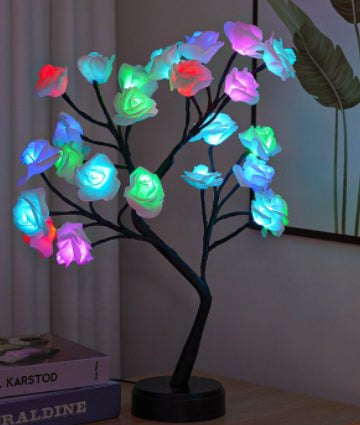 Rose Tree Fairy Light Lamp for Romantic Cozy Interiors